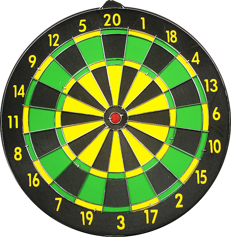 DARTBOARD WITH ARROW 6'S