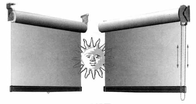 SOLAR SHADE SPRING ROLLER TYPE, WITH FURTHER DETAIL