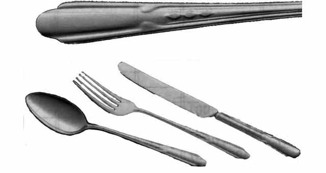 DESSERT SPOON 18-CHROME STAINLESS ENGRAVED HANDLE