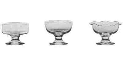 ICE CREAM DISH GLASS 95MM DIAM FLAT BOTTOM