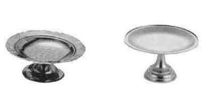 CAKE OR FRUIT STAND PLAIN STAINLESS STEEL 255MM DIAM