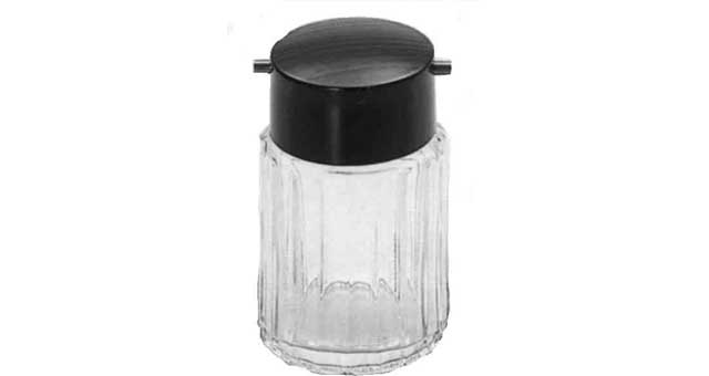 SAUCE BOTTLE GLASS 90CC WITH PLASTIC TOP
