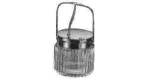 SUGAR BOWL GLASS W/STAINLESS STEEL COVER 80X135MM