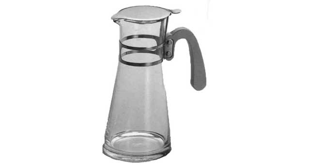 WATER JUG GLASS WITH COVER 1.2LTR