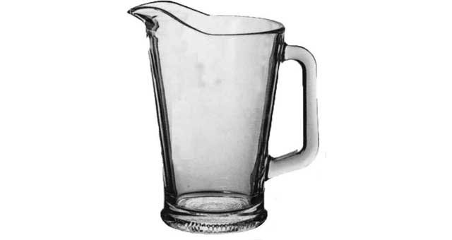 WATER JUG GLASS WITH ICE LIP 2LTR
