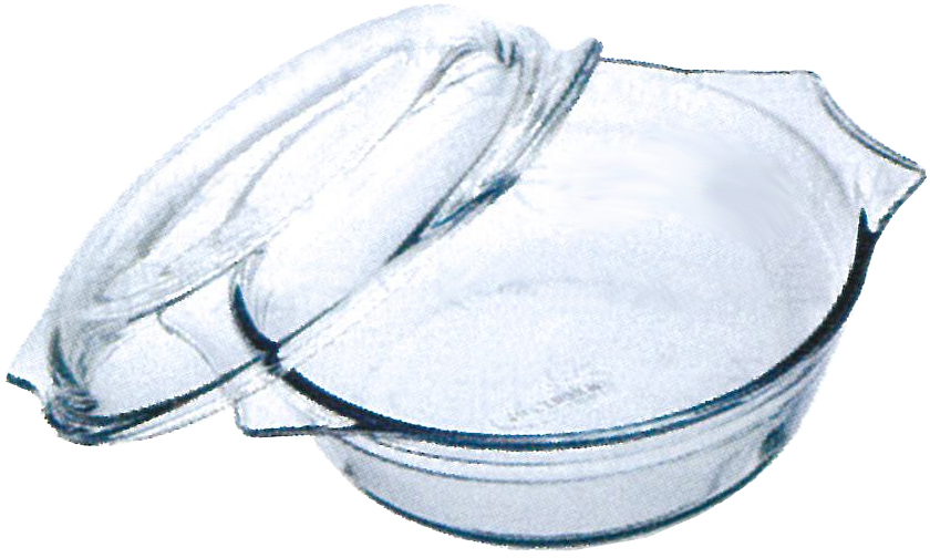 CASSEROLE HEAT-RESISTING GLASS, DIA:26CM 5.3LTR