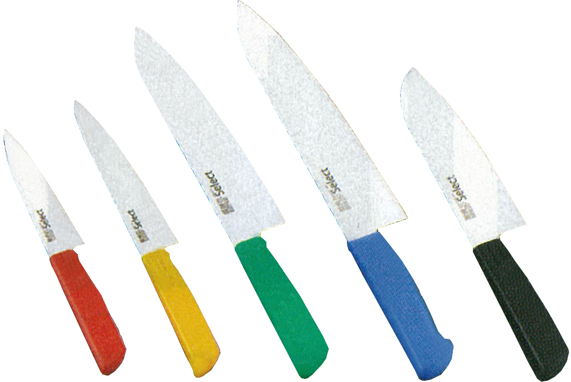 FRENCH KNIFE S. STEEL BLADE, 200MM W/BROWN PLASTIC HANDLE