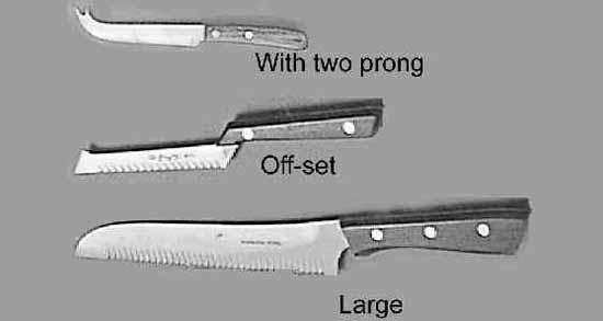 CHEESE KNIFE STAINLESS STEEL OFFSET BLADE LENGTH 100MM