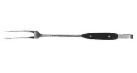 COOK'S FORK STAINLESS STEEL WITH WOODEN HANDLE 420MM