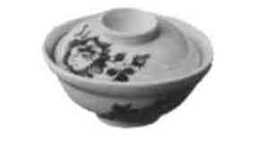 RICE BOWL LARGE W/COVER CHINA JAPANESE STYLE 155MM DIAM