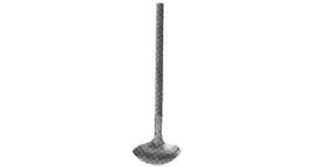 SHALLOW LADLE ALUMINIUM PERFORATED W/WOOD HDL 113MMDIA