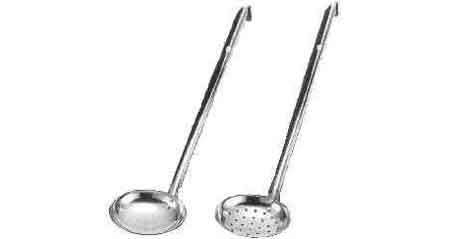 SHALLOW LADLE STAINLESS STEEL SOLID BOWL HANDLE L:255MM