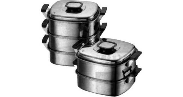 FOOD STEAMER CHINESE S.STEEL, 3 TIERS WITH LID 290MMX290MM