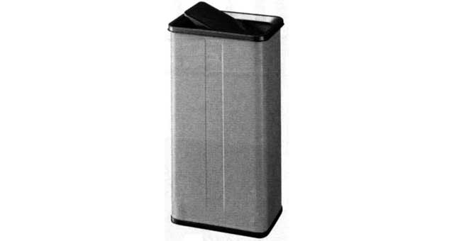 WASTE RECEPTACLE STEEL 36LTR, W/SWING LID W365XD255XH595MM
