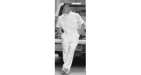 BOILERSUIT HALF-SLEEVES COTTON, WHITE 4L