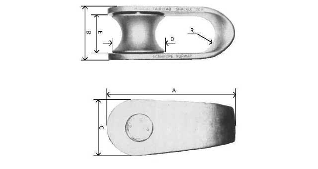 SHACKLE FAIRLEAD MANDAL 120M, WITH DNV CERTIFICATE