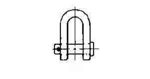 SHACKLE STRAIGHT FLAT HEAD PIN, UNGALV JIS-SA 44MM SWL 12TON