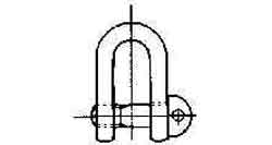 SHACKLE STRAIGHT EYE BOLT, UNGALV JIS-SC 14MM SWL 1.2TON