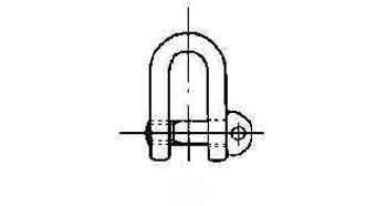 SHACKLE STRAIGHT EYE BOLT, UNGALV JIS-SD 42MM SWL 8.0TON