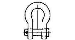 SHACKLE BOW FLAT HEAD PIN, UNGALV JIS-BA 90MM SWL 50TON