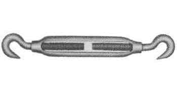 TURNBUCKLE FRAME BLACK, HOOK&HOOK 38MMX450MM