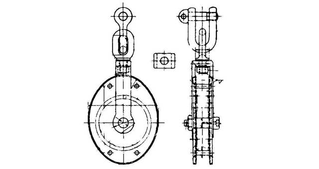 BLOCK GUY STEEL SWIVEL SINGLE, JIS-F3419-MS1A 160MM