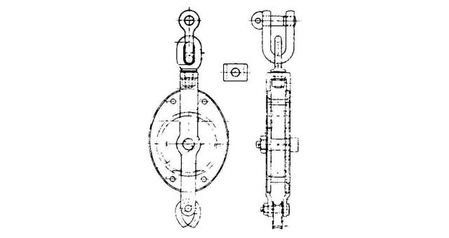BLOCK GUY STEEL SWIVEL SINGLE, JIS-F3419-MS1B 160MM W/BECKET