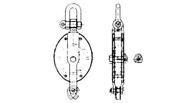 BLOCK GUY STEEL WITH BECKET, JIS-F3424-M1B SINGLE 160MM