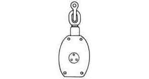BLOCK WOODEN WITH HOOK, JIS-F3426-W1AH SINGLE 180MM