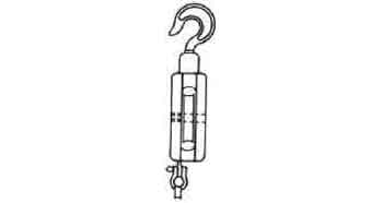 BLOCK WOODEN W/SHACKLE SC18 &, BECKET F3426-W1BS SINGLE 240MM