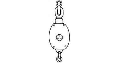 BLOCK WOODEN W/SHACKLE SD22 &, BECKET F3426-W3BS TRIPLE 200MM