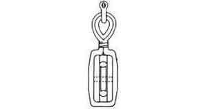 BLOCK WOOD W/THIMBLE&SHACKLE, W2 DOUBLE 140MM