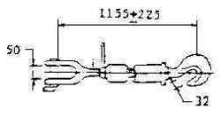 TURNBUCKLE GALV TB-14-423, JAW&SWIVEL PIPE BODY B/L 42TON