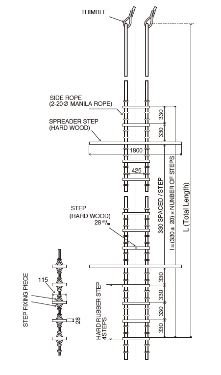 PILOT LADDER B-TYPE 9MTR STEP, LENGTH, SPECIFY TOTAL LENGTH