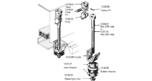 MACGREGOR HATCH HINGE PIN, #13.00.04