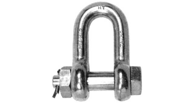 SHACKLE STRAIGHT HEX HEAD BOLT, S. STEEL SB 32MM SWL 6.2TON