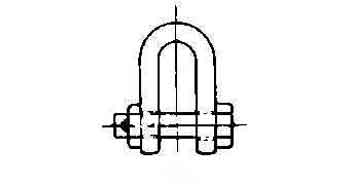 SHACKLE STRAIGHT HEX HEAD BOLT, UNGALV JIS-M-SB 42MM SWL 11TON