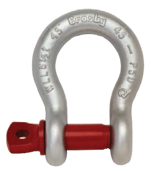 SHACKLE BOW TYPE FORGED CROSBY, SCREW PIN G-209 GALV 2-1/2"