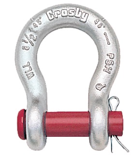 SHACKLE BOW TYPE FORGED CROSBY, ROUND PIN S-213 BLACK 1/4"