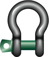 SHACKLE BOW W/SCREW PIN GALV, GREEN PIN G-4161 11MM 1.5TON