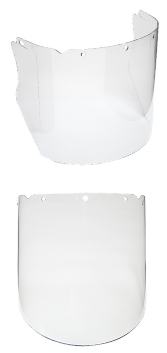 VISOR FOR SPLASH/CHEMICAL CLEAR, 235X457X2.49MM MSA 10115851