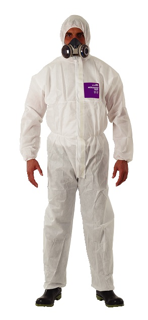 WORKWEAR PROTECTIVE SMS FABRIC, MICROGARD 1500 WHITE SIZE M