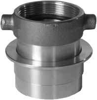 ADAPTER FIREHOSE BRASS MACHINO, 2" MALE/THREAD 2" BSP FEMALE