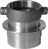 ADAPTER FIREHOSE BRASS MACHINO, 2-1/2" MALE/THREAD 2" FEMALE