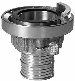 COUPLING HOSE BRASS SMS, 2-1/2" HOSE END 63MM