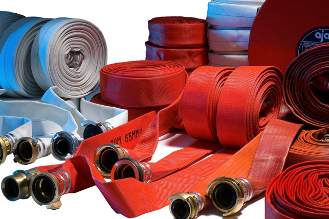 HOSE FIRE W/PREFIT COPUPLING, PIN LUG BRASS RED 52MMX15MTR