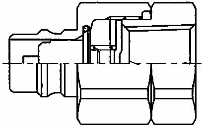 COUPLING QUICK SUS-304 NIPPLE, SVHN6-6F FEMALE RC3/8 W/VALVE