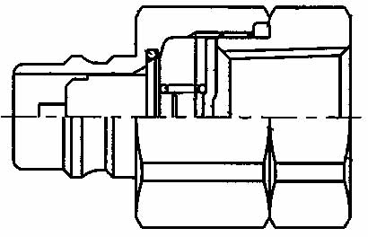 COUPLING QUICK STEEL NIPPLE, VHN4-4F FEMALE RC1/4 W/VALVE