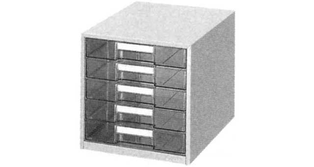 CABINET LETTER STEEL FRAME, 10 PLASTICDRAWER 256X330X492MM