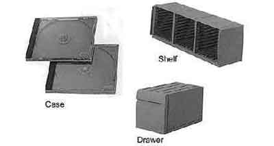 CASE STYLENE SHELF TYPE, FOR CD/DVD 27'S